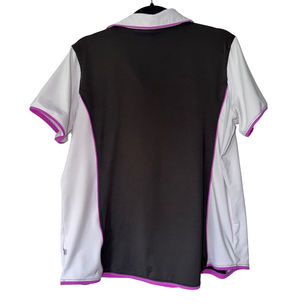 Lady Hagen Womens XL Golf Polo Shirt Black White Purple V-Neck Performance Top - Picture 2 of 4